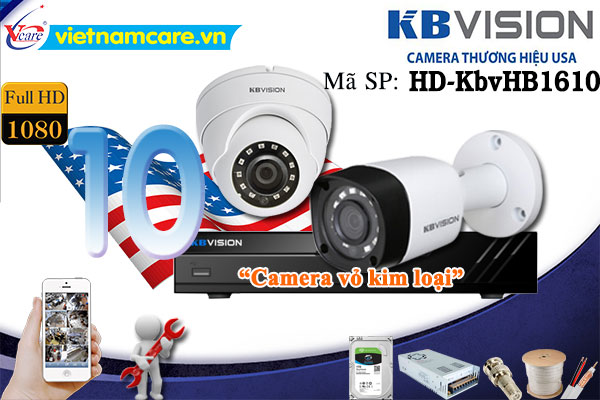 Lắp đặt trọn gói 10 camera Kbvision HD 2.0MP
