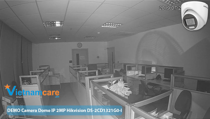 DEMO Camera Dome IP 2MP hồng ngoại HIKVISION DS-2CD1321G0-I