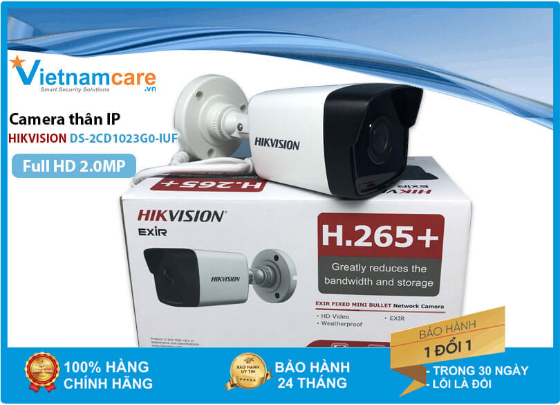 Camera Thân hồng ngoại IP 2MP HIKVISION DS-2CD1023G0-IUF