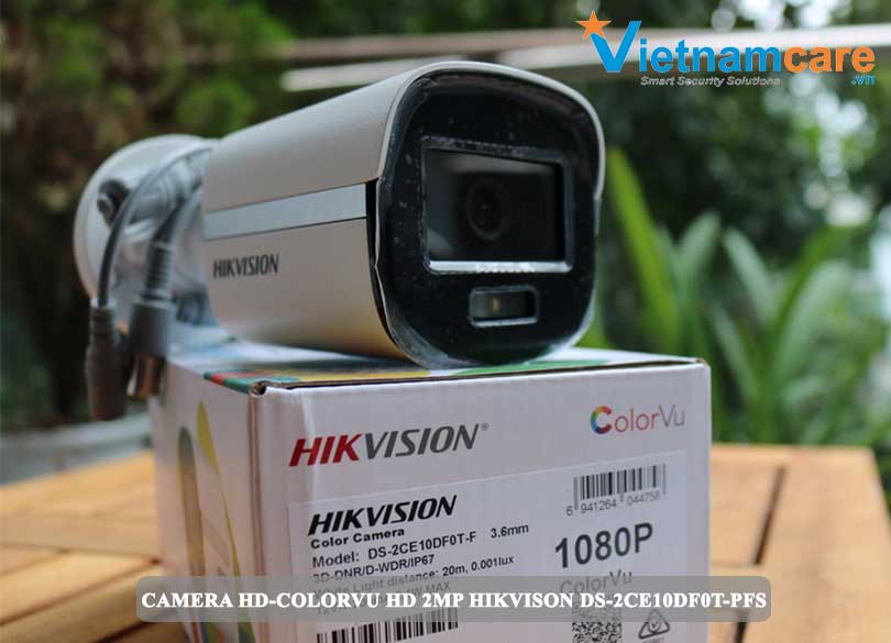 Camera Thân HD-COLORVU HD 2.0MP HIKVISION DS-2CE10DF0T-PFS