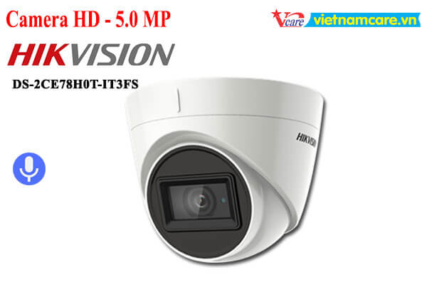 Camera HDTVI 5MP có mic HIKVISION DS-2CE78H0T-IT3FS