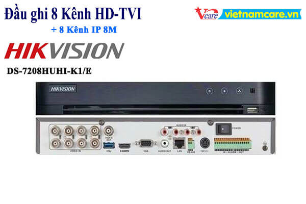 Đầu ghi hình Hybrid TVI-IP 8 kênh TURBO 4.0 HIKVISION DS-7208HUHI-K1/E
