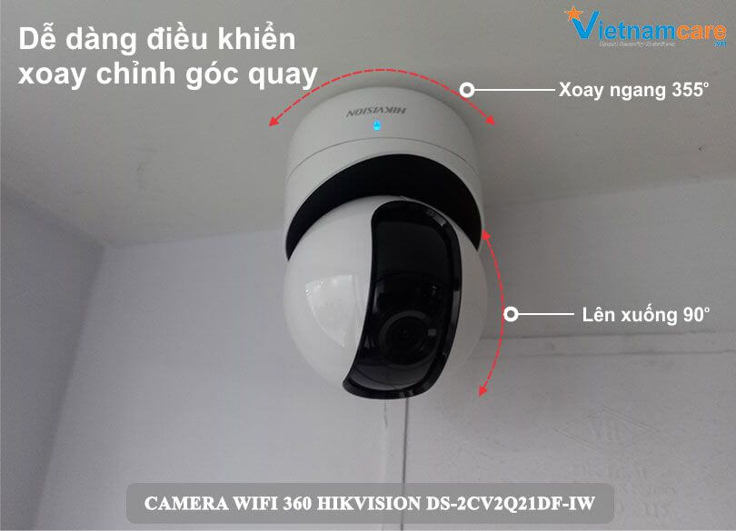 Camera IP Wifi 360 HIKVISION DS-2CV2Q21FD-IW - Điều khiển xoay dễ dàng