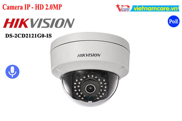 Camera IP Dome hồng ngoại 2.0 Megapixel HIKVISION DS-2CD2121G0-IS