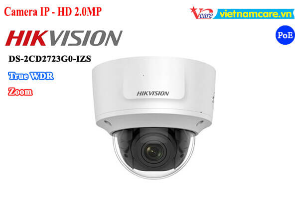 Camera IP Dome hồng ngoại 2.0 Megapixel HIKVISION DS-2CD2723G0-IZS