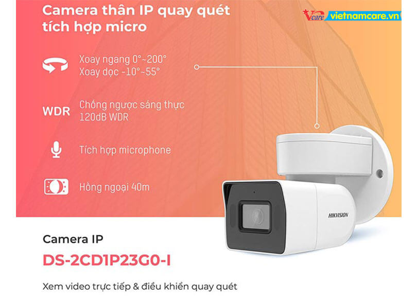 Camera IP Speed Dome HD 2.0MP Hikvision DS-2CD1P23G0-I chính hãng