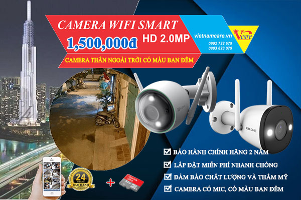 Camera Thân IP Wifi Smart Lắp đặt camera quan sát tại huyện củ chi