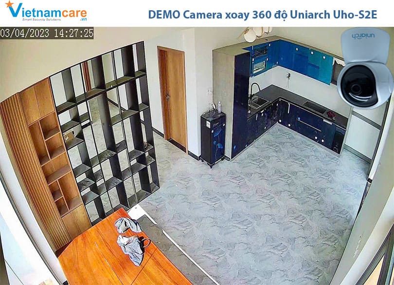 DEMO Camera xoay 360 độ trong nhà Uniarch Uho-S2E