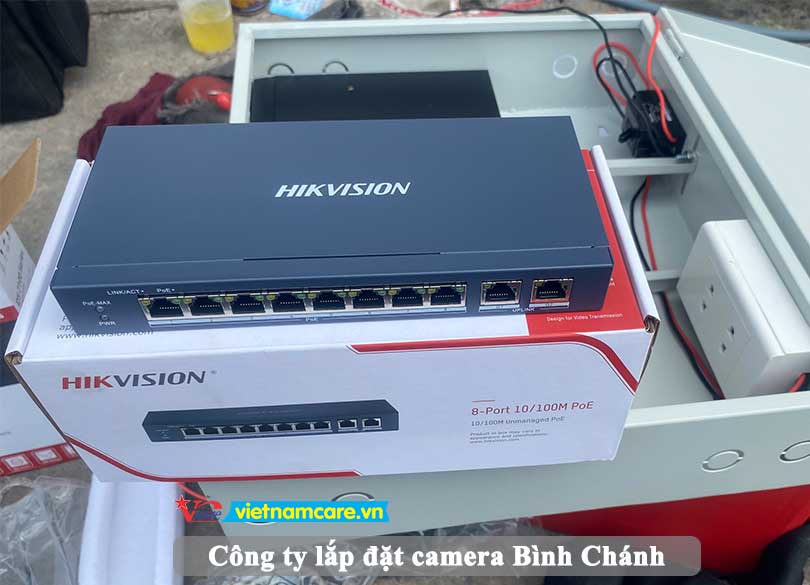 Switch POE HIKVISION lắp đặt cho camera IP