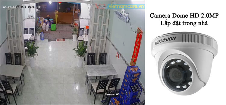 Hình ảnh demo dòng camera dome hồng ngoại HD 2.0mp HIKVISION