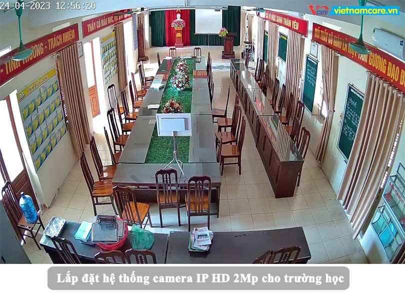 Lắp đặt hệ thống camera IP có dây chuyên nghiệp cho trường học tại Bình Dương