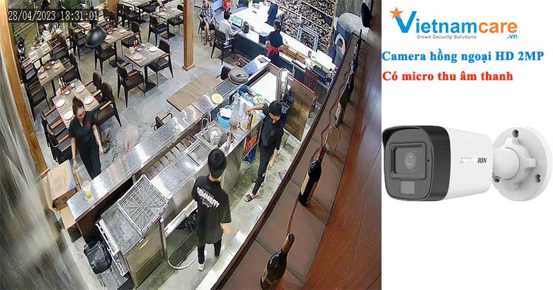 Lắp đặt camera hồng ngoại có âm thanh cho quán ăn tại Đồng Nai