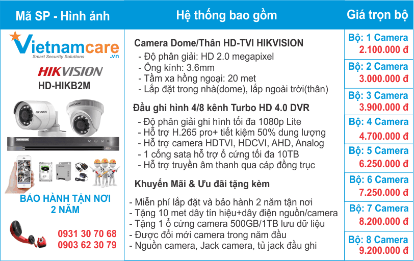 Giá lắp đặt camera hồng ngoại giá rẻ HIKVISION tại Đồng Nai
