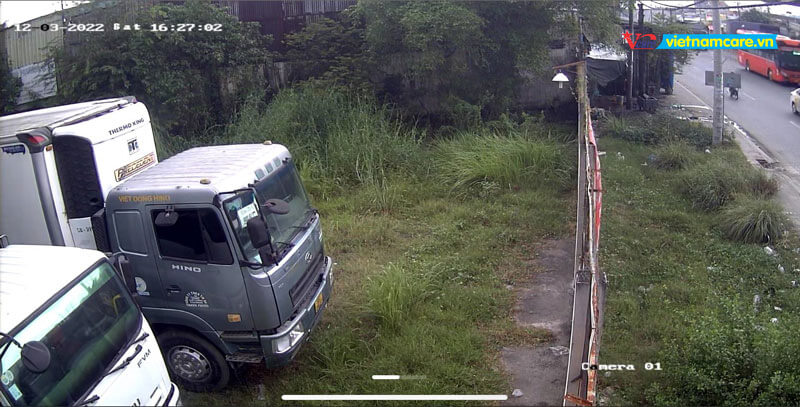 Hình ảnh demo dòng camera có âm thanh được lắp đặt cho  bãi xe tại Tây Ninh