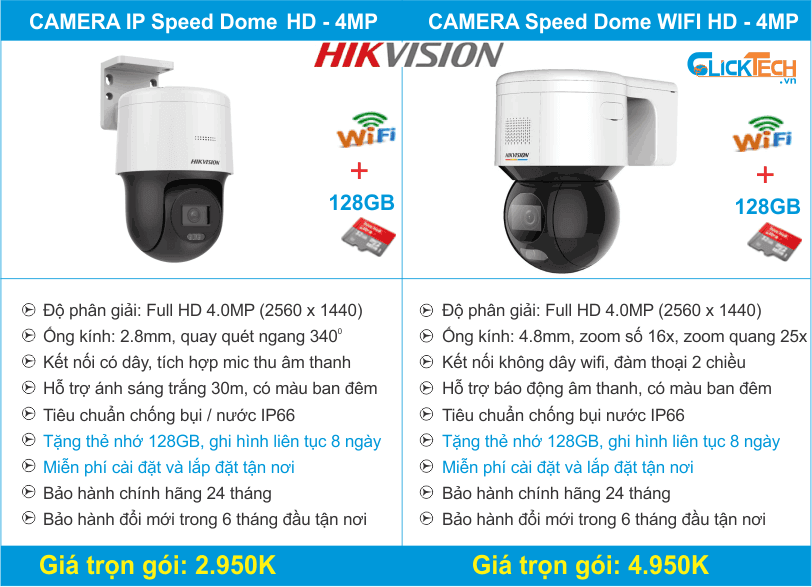 Lắp đặt camera Speed Dome Hikvision Full HD 4MP