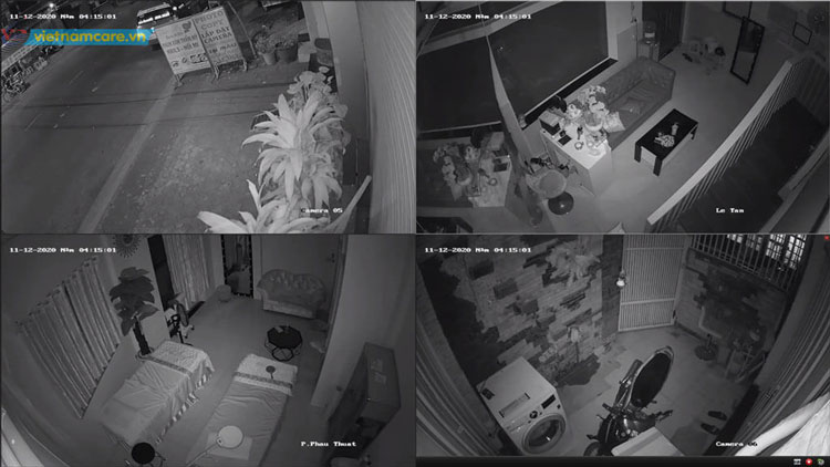 Hồng ngoại quan sát ban đêm của bộ camera lắp đặt cho gia đình