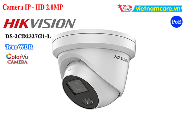 Camera IP Dome Colorvu 2MP HIKVISION DS-2CD2327G1-L