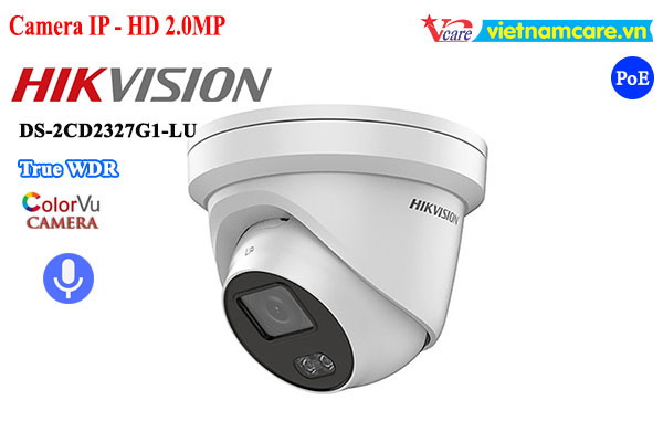 Camera IP Dome Colorvu 2MP HIKVISION DS-2CD2327G1-LU