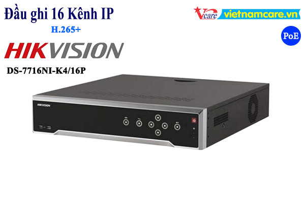 Đầu ghi hình camera IP Ultra HD 4K 16 kênh HIKVISION DS-7716NI-K4/16P