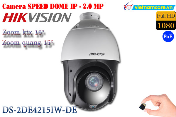 Camera IP Speed Dome hồng ngoại 2.0 Megapixel HIKVISION DS-2DE4215IW-DE