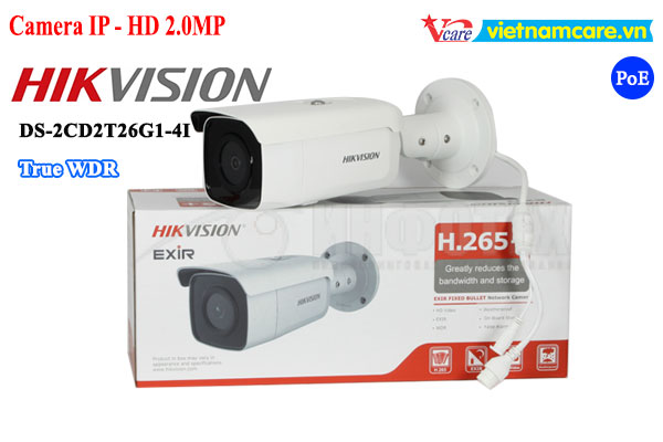 Camera IP hồng ngoại 2.0 Megapixel HIKVISION DS-2CD2T26G1-4I
