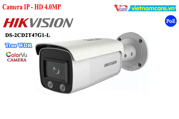 Camera IP Colorvu 4MP HIKVISION DS-2CD2T47G1-L