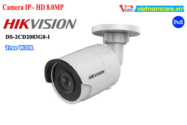 Camera IP hồng ngoại 8.0 Megapixel HIKVISION DS-2CD2083G0-I