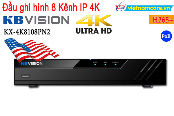 Đầu ghi hình camera IP 8 kênh KBVISION KX-4K8108PN2
