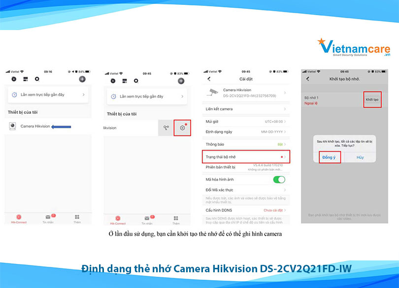 Hướng dẫn cách định dạng thẻ nhớ cho camera hikvision DS-2CV2Q21FD-IW