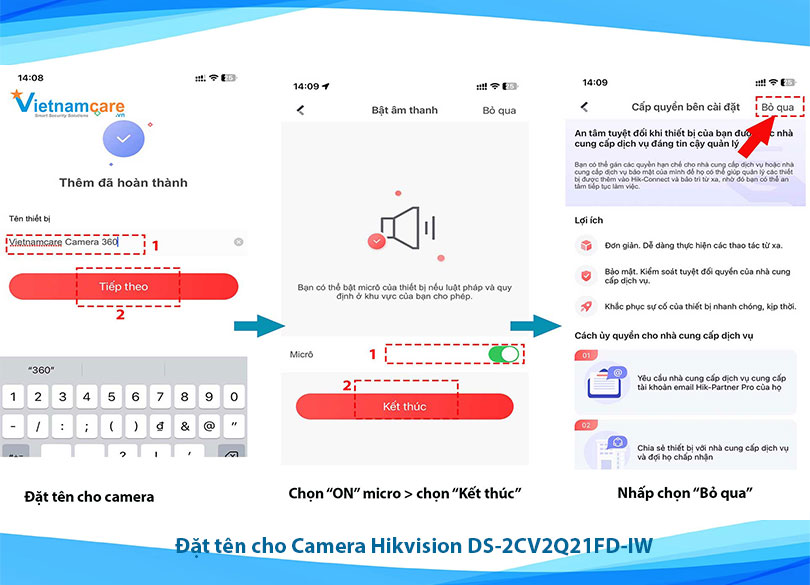 Đặt tên cho camera wifi hikvision DS-2CV2Q21FD-IW
