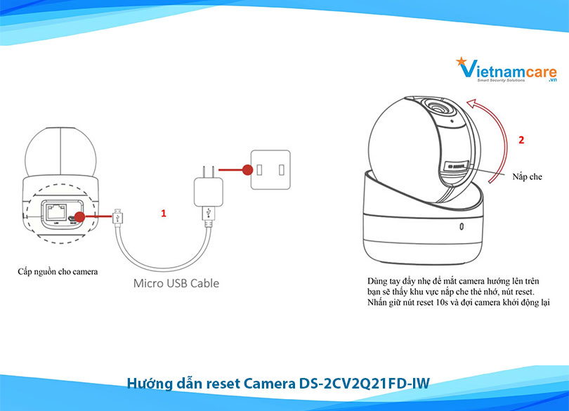 Hướng dẫn cách reset Camera không dây 360 Hikvision DS-2CV2Q21FD-IW