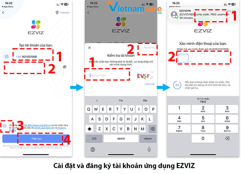 Hướng dẫn đăng ký tài khoản EZVIZ bằng số điện thoại