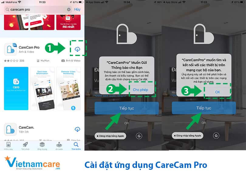 Hướng dẫn cách cài đặt ứng dụng CareCam Pro