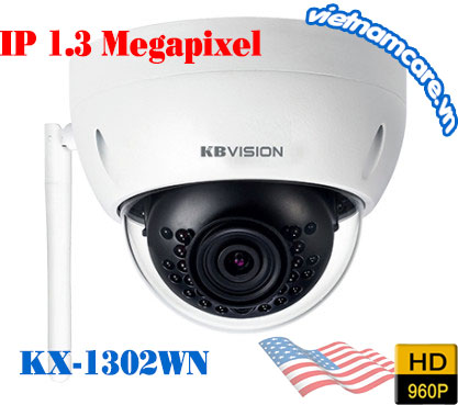 Camera IP Dome hồng ngoại không dây 1.3 Megapixel KBVISION KX-1302WN