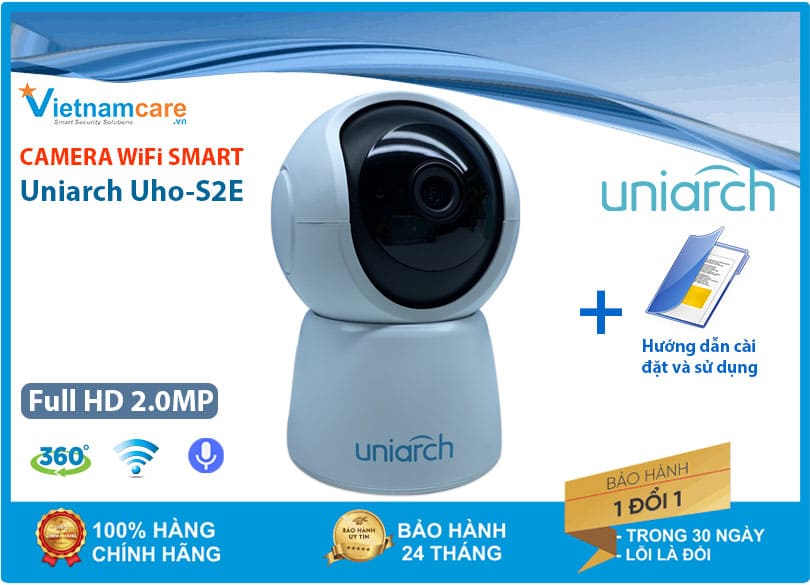 Camera IP WiFi xoay 360 độ trong nhà Uniarch Uho-S2E - Full HD 2.0MP