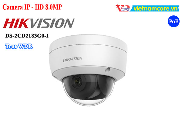 Camera IP Dome hồng ngoại 8.0 Megapixel HIKVISION DS-2CD2183G0-I