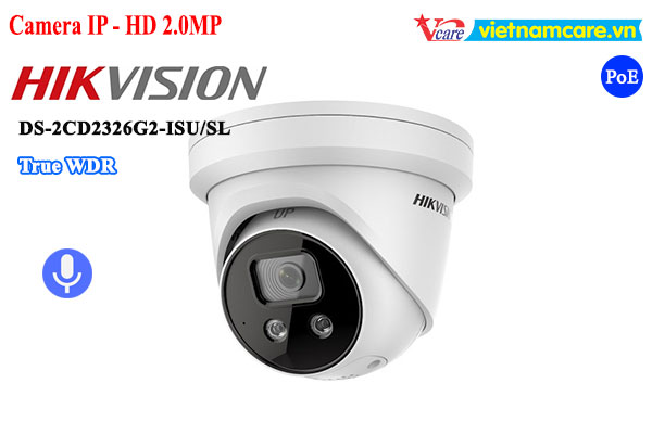 Camera IP AcuSense Dome 2MP HIKVISION DS-2CD2326G2-ISU/SL
