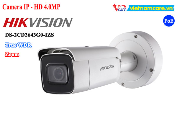 Camera IP hồng ngoại 4.0 Megapixel HIKVISION DS-2CD2643G0-IZS