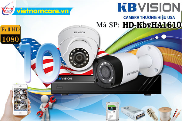 giá lắp đặt trọn bộ 10 camera Kbvision HF 2.0MP