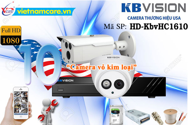 Lắp đặt trọn bộ 10 camera Kbvision HD 1080p
