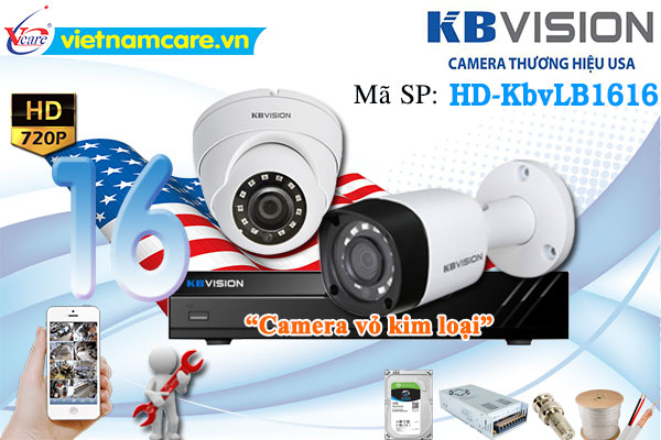 Lắp trọn bộ 16 camera Kbvision HD 1.0 Megapixel