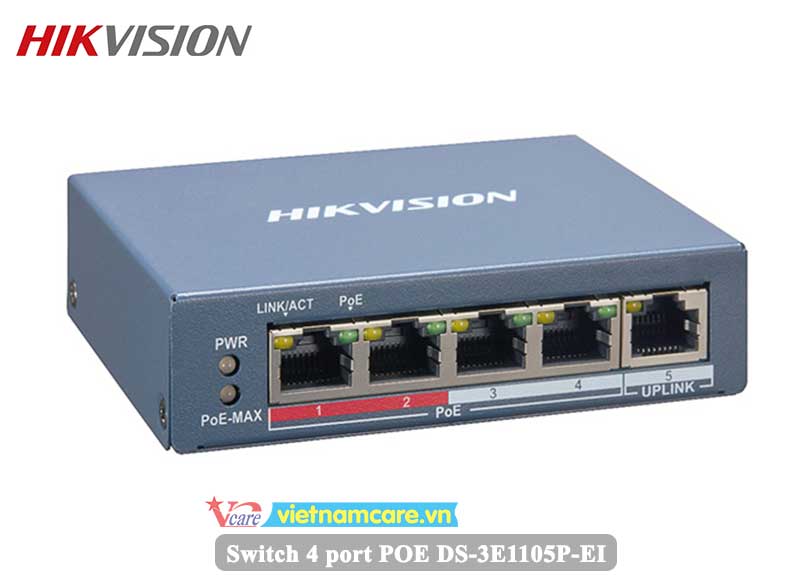 Smart Switch POE 4 cổng HIKVIOSN DS-3E1105P-EI