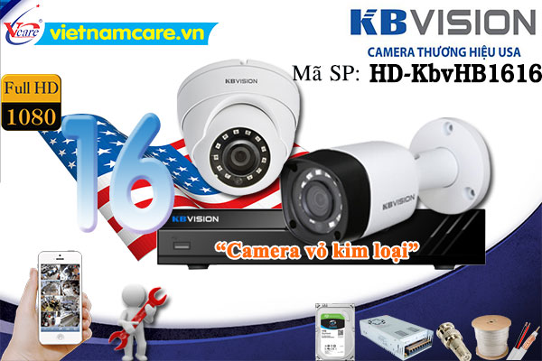 Lắp đặt trọn gói 16 camera Kbvision HD 2.0MP